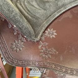 Henry Miller Tooled Western Horse Saddle Leather 16Inch Seat See Photos measure
