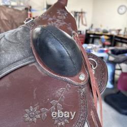 Henry Miller Tooled Western Horse Saddle Leather 16Inch Seat See Photos measure