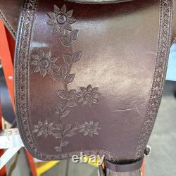 Henry Miller Tooled Western Horse Saddle Leather 16Inch Seat See Photos measure
