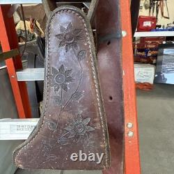 Henry Miller Tooled Western Horse Saddle Leather 16Inch Seat See Photos measure