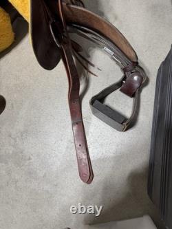 Henry Miller Tooled Western Horse Saddle Leather 16Inch Seat See Photos measure