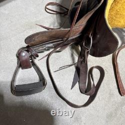 Henry Miller Tooled Western Horse Saddle Leather 16Inch Seat See Photos measure