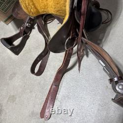 Henry Miller Tooled Western Horse Saddle Leather 16Inch Seat See Photos measure
