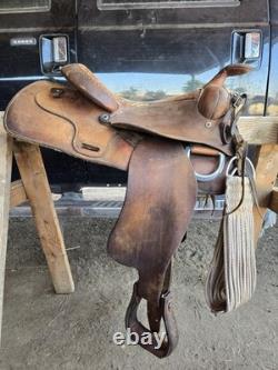 Hereford Brand Tex Tan Western Leather Saddle 15 Inches