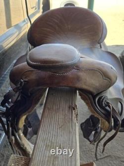 Hereford Brand Tex Tan Western Leather Saddle 15 Inches
