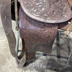 Hereford Brand Western Pleasure Saddle Brown Leather Floral Tooled See Pictures