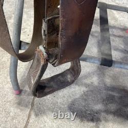 Hereford Brand Western Pleasure Saddle Brown Leather Floral Tooled See Pictures