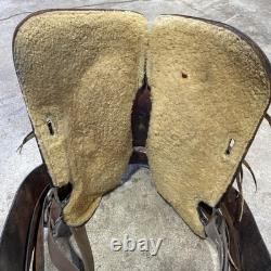 Hereford Brand Western Pleasure Saddle Brown Leather Floral Tooled See Pictures