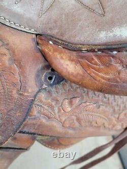 Hereford Working Western Ranch Saddle with Rope Holder and Tapaderos 15 seat