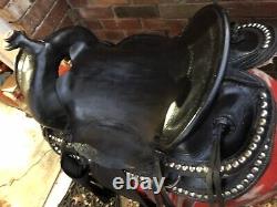 Highback Slickseat Western Saddle 15Parade w Spots Restored Vintage Sears