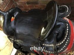 Highback Slickseat Western Saddle 15Parade w Spots Restored Vintage Sears