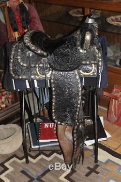 Historic Audie Murphy Silver Inlaid SADDLE Antique 1956 Size 15in
