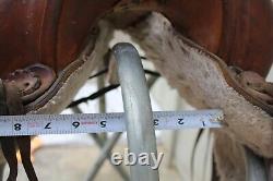 Horse Saddle Training Western 14-15 Roughout Leather Roping Trail Lesson Riding