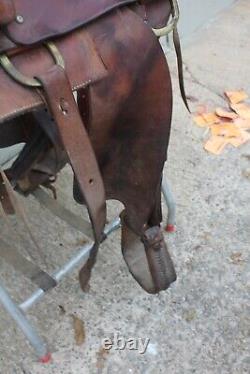 Horse Saddle Training Western 14-15 Roughout Leather Roping Trail Lesson Riding