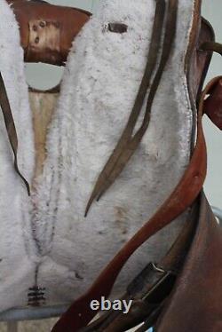 Horse Saddle Training Western 14-15 Roughout Leather Roping Trail Lesson Riding