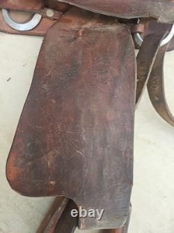 Horse Saddle Training Western 15-16 Roughout Leather Roping Trail Lesson Riding