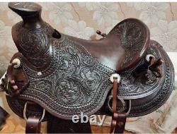 Horse Saddle Western A Fork Work Ranch Roping Roper Wade Tree Leather 16.5