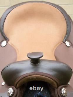 Horse Saddle Western Used Comfy Trail Barrel Synthetic Brown Tack 14 15 16