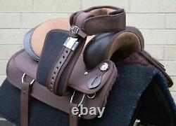 Horse Saddle Western Used Comfy Trail Barrel Synthetic Brown Tack 14 15 16