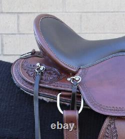 Horse Saddle Western Used Gaited Trail Endurance Custom Leather Tack 16 17 18