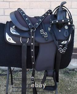 Horse Saddle Western Used Pleasure Trail Barrel Cordura Black Tack 15 16 17 18