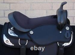 Horse Saddle Western Used Pleasure Trail Barrel Cordura Black Tack 15 16 17 18