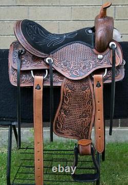 Horse Saddle Western Used Pleasure Trail Barrel Custom Leather Tack 16 17 18
