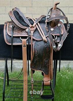 Horse Saddle Western Used Pleasure Trail Barrel Ranch Work Leather Tack 16 17 18