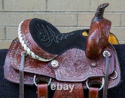 Horse Saddle Western Used Pleasure Trail Barrel Roping Show Leather Tack Set