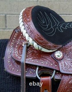 Horse Saddle Western Used Pleasure Trail Barrel Roping Show Leather Tack Set