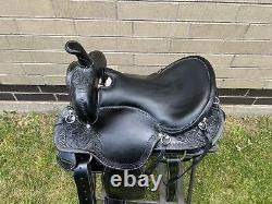 Horse Saddle Western Used Pleasure Trail Close Contact Black Leather Tack 15-18