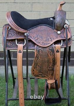 Horse Saddle Western Used Pleasure Trail Ranch Antique Leather Tack 15 16 17 18