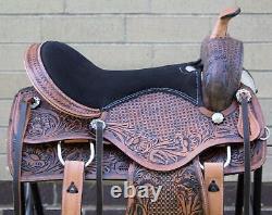 Horse Saddle Western Used Pleasure Trail Ranch Antique Leather Tack 15 16 17 18