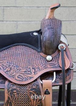 Horse Saddle Western Used Pleasure Trail Ranch Antique Leather Tack 15 16 17 18