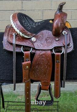 Horse Saddle Western Used Pleasure Trail Roping Ranch Leather Tack 12 13