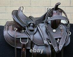 Horse Saddle Western Used Trail Barrel Amazingly Tooled Leather Tack 16