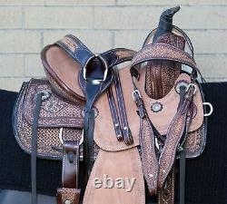 Horse Saddle Western Used Trail Barrel Antique Roper Ranch Leather Tack 13