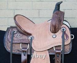 Horse Saddle Western Used Trail Barrel Antique Roper Ranch Leather Tack 13