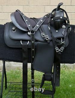 Horse Saddle Western Used Trail Barrel Premium Synthetic Tack 17 18