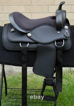 Horse Saddle Western Used Trail Barrel Premium Synthetic Tack 17 18