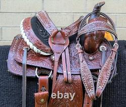 Horse Saddle Western Used Trail Barrel Racing Racer Show Leather Tack 12 13