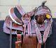 Horse Saddle Western Used Trail Barrel Racing Racer Show Leather Tack 12 13