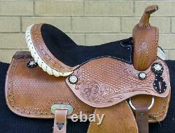 Horse Saddle Western Used Trail Barrel Racing Show Custom Leather Tack 17