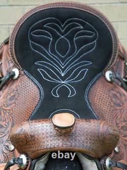 Horse Saddle Western Used Trail Barrel Racing Tooled Leather Tack 15 17 18