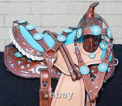 Horse Saddle Western Used Trail Barrel Racing Two Tone Leather Tack 12 13 14