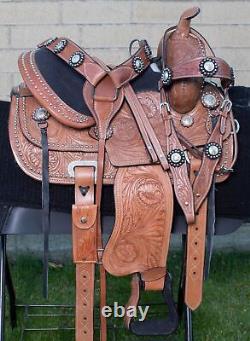 Horse Saddle Western Used Trail Barrel Show Premium Tooled Leather Tack 12 13 14