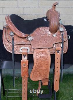 Horse Saddle Western Used Trail Barrel Show Premium Tooled Leather Tack 12 13 14