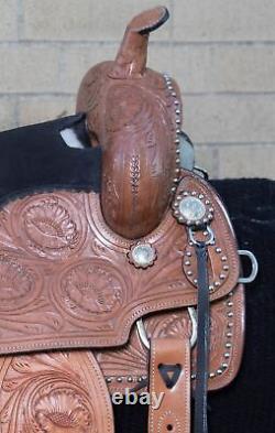 Horse Saddle Western Used Trail Barrel Show Premium Tooled Leather Tack 12 13 14