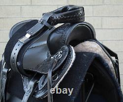 Horse Saddle Western Used Trail Classic Black Leather Tack 15 16 17 18