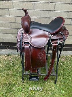 Horse Saddle Western Used Trail Custom Brown Leather Tack Set 15 16 17 18